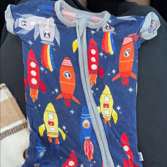 Little Sleepies Rocket Adventure Pajamas - Blue and Red - Picture 1 of 2